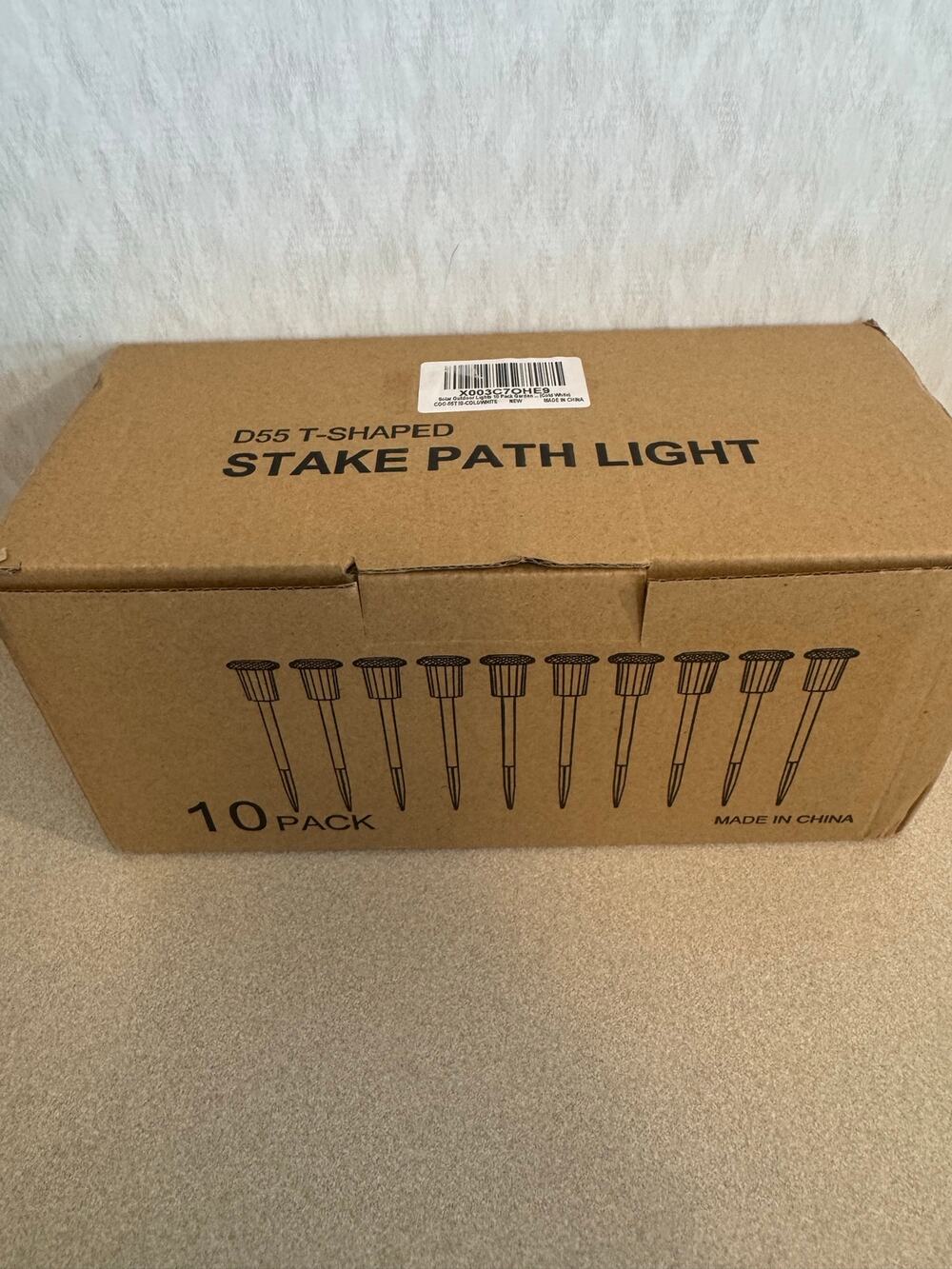 Eyrosa D55 Solar Path Lights 10 Pack T-Shaped Stainless Steel Cool White Outdoor